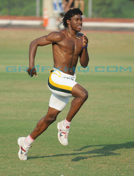 Robert Griffin shirtless sprints